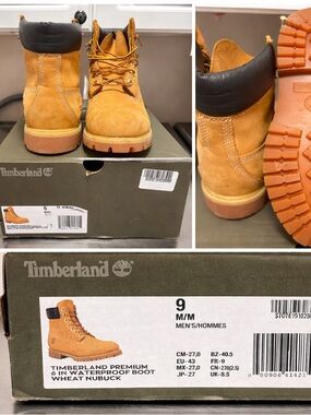 Timberland Wheat Nubuck Men's Work Boots - Tan and Black Collar